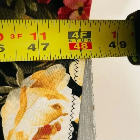 Floral window valance curtain floral maximalist style 3 piece window treatment - Picture 5 of 6